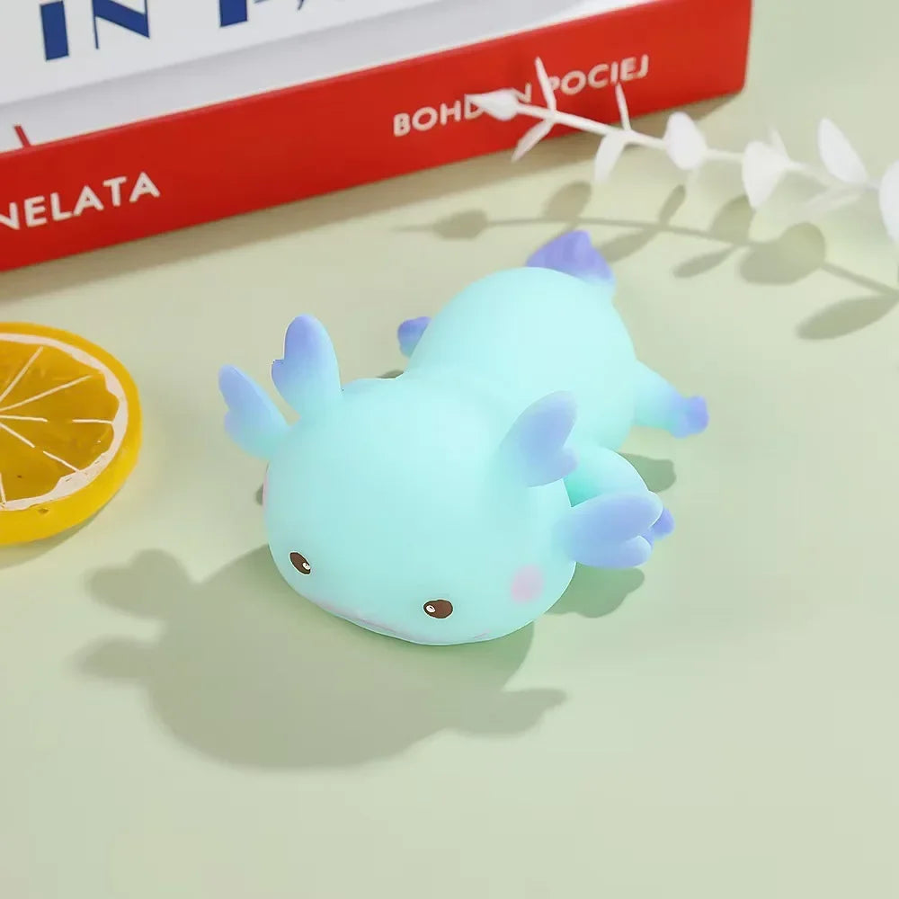 1/4pcs Axolotl Squeeze Ball Cute Fish Relax Cartoon Antistress Squishy Stress Relief Slow Rising For Adult Kids Stretch Toys