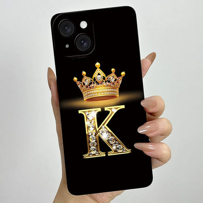 For Apple iPhone 15 Plus Case iPhone15 Pro Crown Letter Cover Soft Liquid Phone Case For iPhone 15 Pro Max iPhone15 Fundas Coque