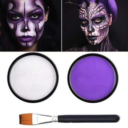 30G Water Monochromatic Face Body Painting Palette Halloween Festive Washable Face and Body Paint Makeup Costume Body Partie