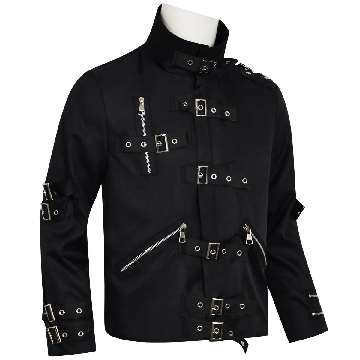 Michael Jackson cosplay Costume BAD Punk Jacket Black Slim BAD Jacket Costume Clothing for Man Adore Stars Impersonator