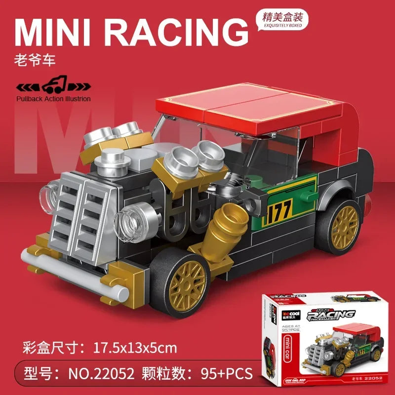 Racing Car Bus Engineering Vehicle Ambulance Pull Back Model Building Blocks Brick Toys Children Boys Compatible With Lego