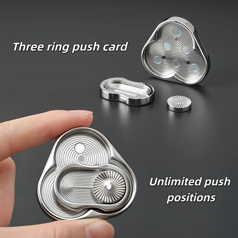 Triangle Spinner Flip Coin EDC Fidget Push Coin Decompression Hand Toy Handle Piece Fidget Spinner Fun Toy