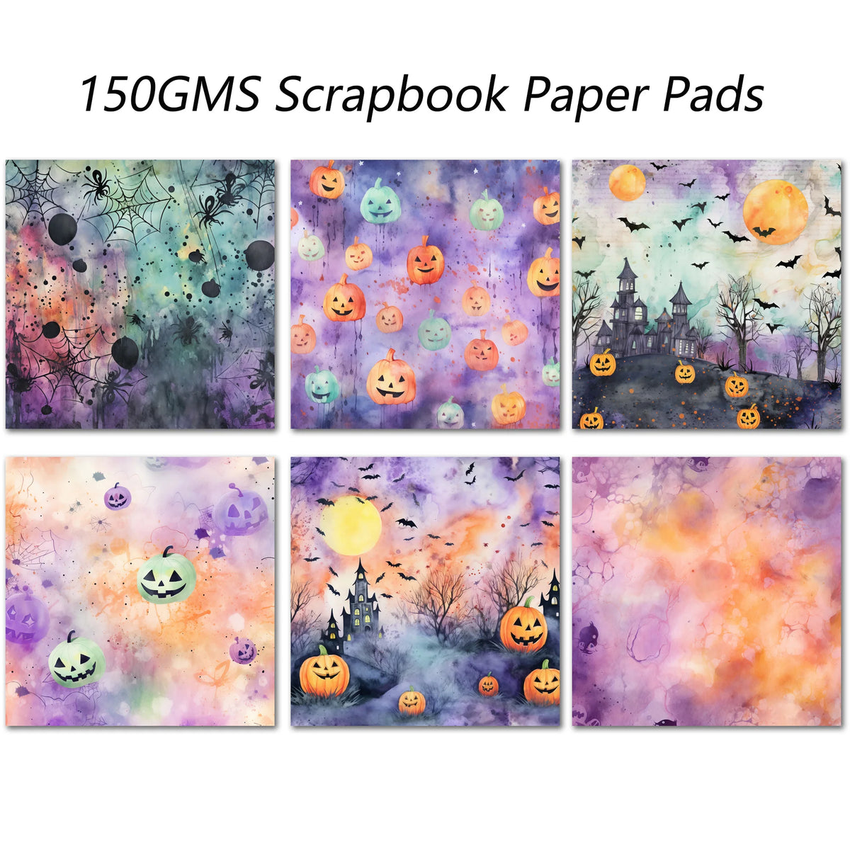 36sheets Writable Watercolor Halloween Scrapbook Paper Pads,Perfect for Arts Crafts,Journal Supplies,Arts Crafts,Scrapbooking