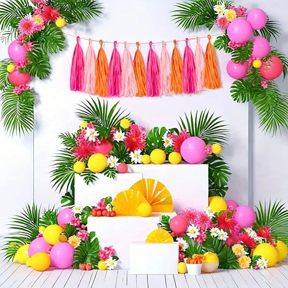 15Pcs Vibrant Tassel Garland Banners - Ideal for Birthday, Halloween, Christmas, Weddings Party Decorations and Home Decorations