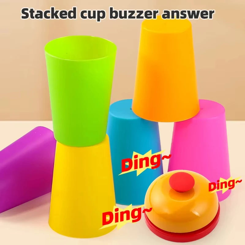 Montessori Toys Mini Stack Cup Game With Card Educational Intellectual Enlightenment Color Cognition Logic Training Children