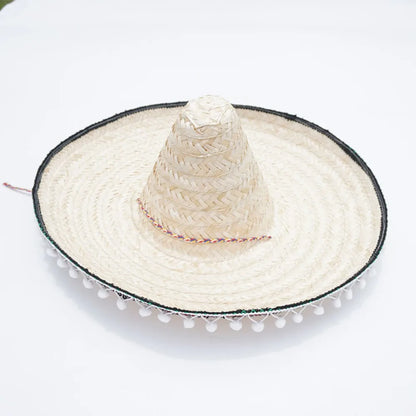 Summer Colorful Wide Brim Mexican Party Hat Halloween Sombrero Straw Hats Decor Party Beach Hat Men