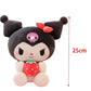25cm Sanrio Strawberry Kuromi Pillow Plush Toy Soft Stuffed Animal Strawberry Melody Figure Doll Gift For Girl Birthday Gifts