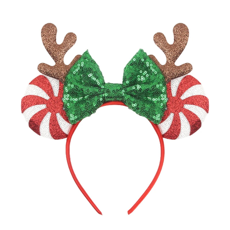 2023 Mouse Ears Headband For Kids Adult Halloween Spider Sequins Bow Hairband Festival Party Cospaly DIY Hair Accessories