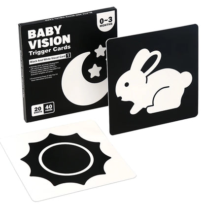 Baby Visual Stimulation Cards Montessori High Contrast Flash Card Infant Gift For Children Cognition Toy