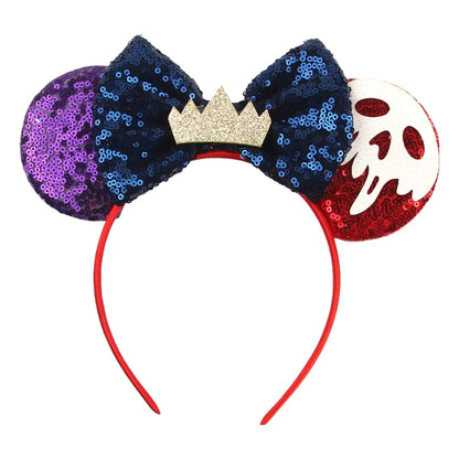 2024 Halloween Mouse Ears Headband Sequins Bow Hairband For Women Featival Party DIY Hair Accessories Boutique