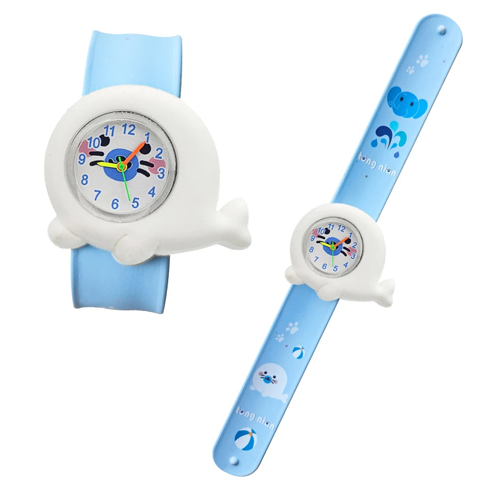 Cartoon Printed Strap Children's Watch Colorful Silicone Baby Birthday Gift Kids Study Time Toy Girls Boys Watch Clock Bracelet