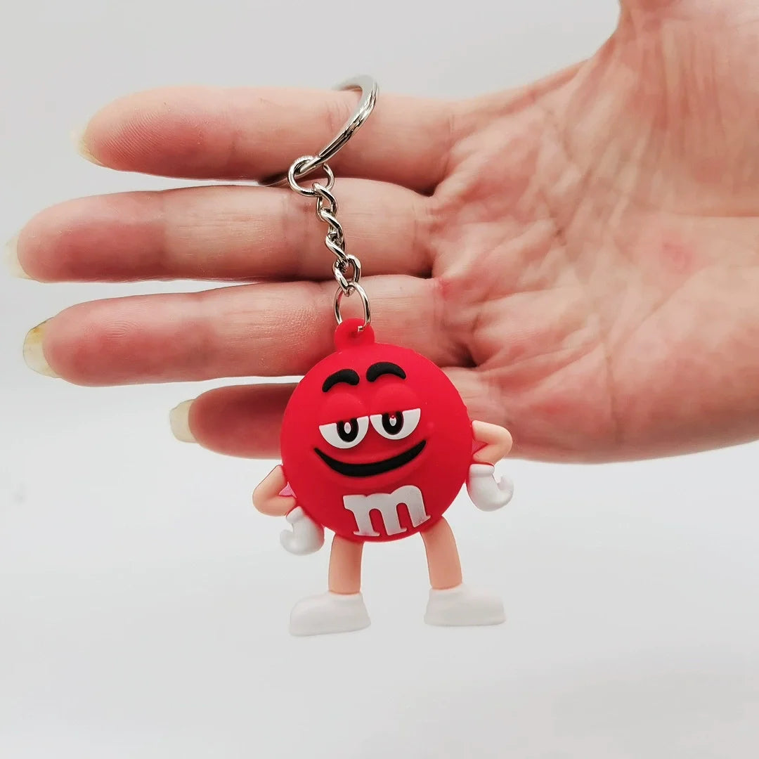 Cartoon Chocolate Bean Keychain Resin Doll Couple Key Chain Men's and Women's Jewelry Bag Pendant Children Lovely Keychain