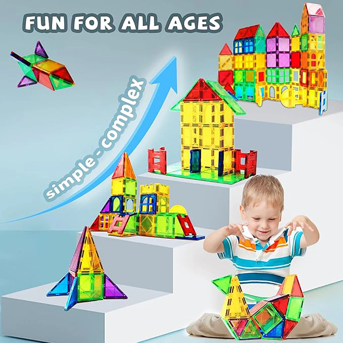 5.5cm Magnetic building blocks magnetic force plate children's toys, creative architect toys, handheld children's gifts