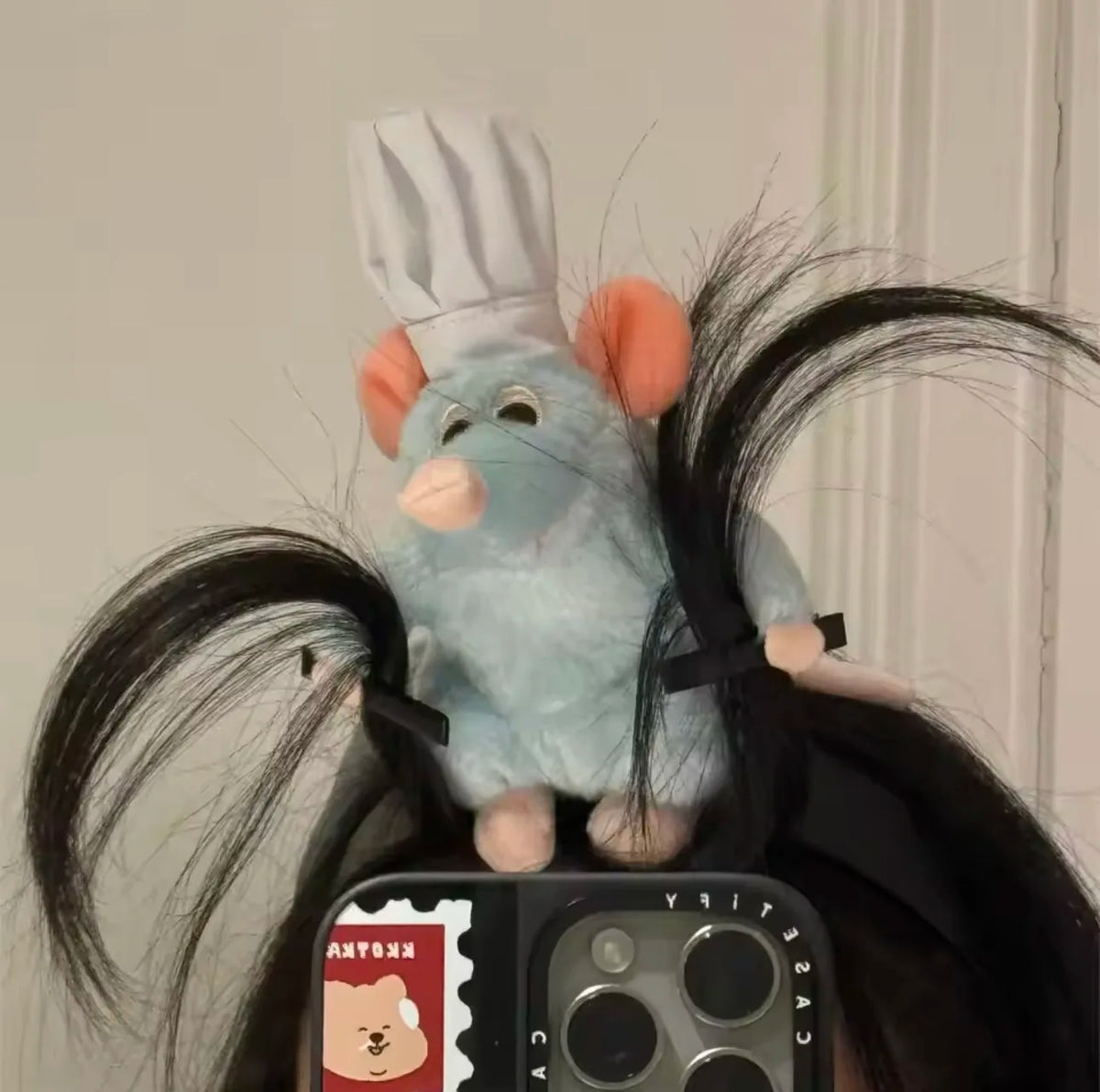 Ratatouille Mouse Head Hairband Capybara Funny Plush Hair Hoop Halloween Decor Capibara Women Hair Band Makeup Headdress Hairpin
