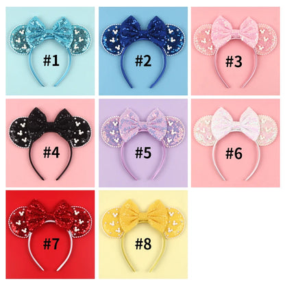 New Trendy Mouse Ears Headband 3.3"Velvet For Girls Soft Bow Hairband Halloween Festival Party Trip DIY Hair Accessories Gifts