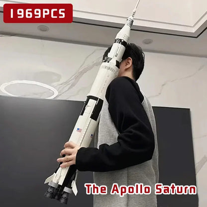 In Stock Apollo Saturn V Building Blocks Space Rocket Building Blocks Children's Toys Decoration Birthday Christmas Gifts