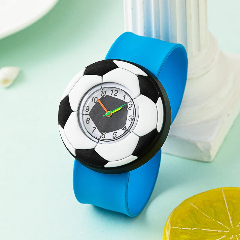 Cartoon Children Watches Baby Study Look The Time Toy Bracelet Kids Slap Watch for Boys Girls Birthday and Christmas Gift Clock