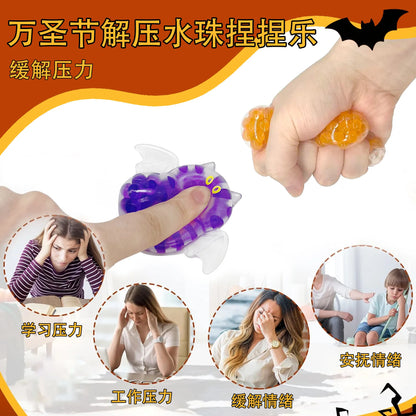 3/6/12pcs Halloween Squeeze Balls Pumpkin Ghost Bat Stress Relief Fidget Toy Kids Trick or Treat Party Favor Goodie Bag Stuffer