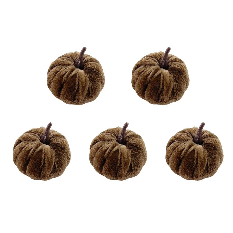 5PCS Halloween Pumpkin Set 5CM Artificial Pumpkin Decorations Halloween Party Foam Pumpkin Desktop Ornament Halloween Decor