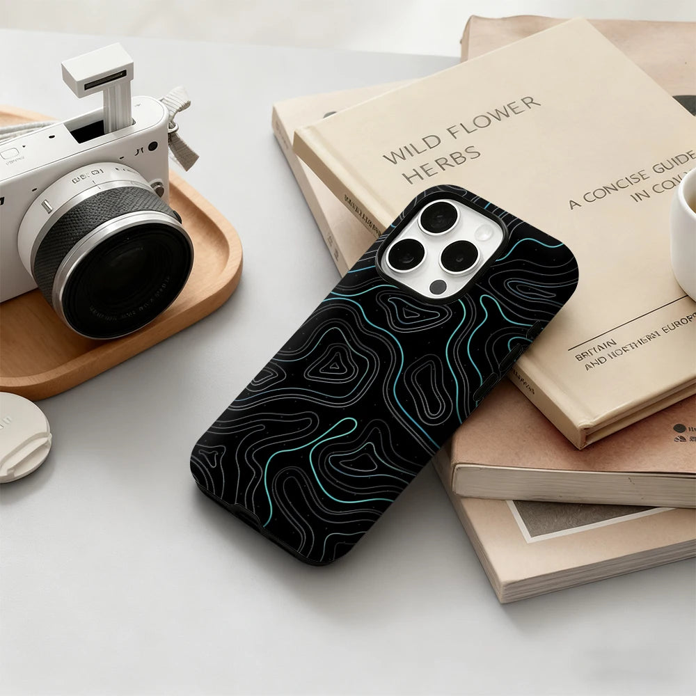 Neon Contours IPhone17 Must-Haves Phone Case for IPhone 17 16 15 14 13 12 Pro Max Plus Double-layer Back Cover INS