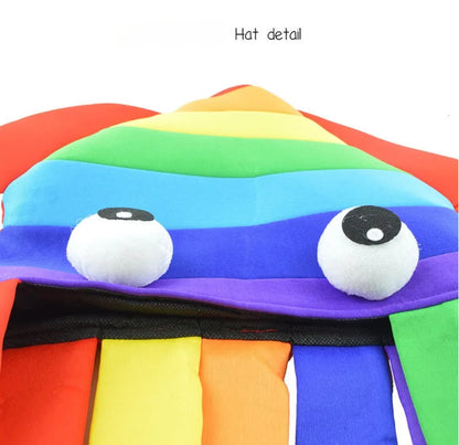 Funny Rainbow Squid Hat Yellow Flying Duck Hat Costume Accessories Halloween Carnival Fun Party Ocean Animal Octopus Headwear