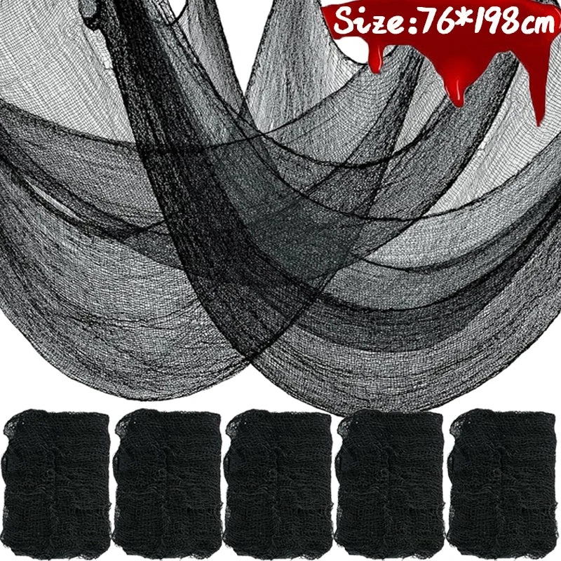 10/1pcs Scary Blood Gauze Cloth for Halloween Outdoor Window Wall Bleeding Scary Cloth Gauze Creepy Home Bar Party Spooky Props