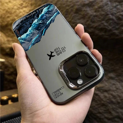 Mountain Peak Aircraft Phone Case for IPhone 18 17 16 14 15 11 12 13 Pro Max 15 16 Plus Air 18promax Shockproof Sunset IMD Cover