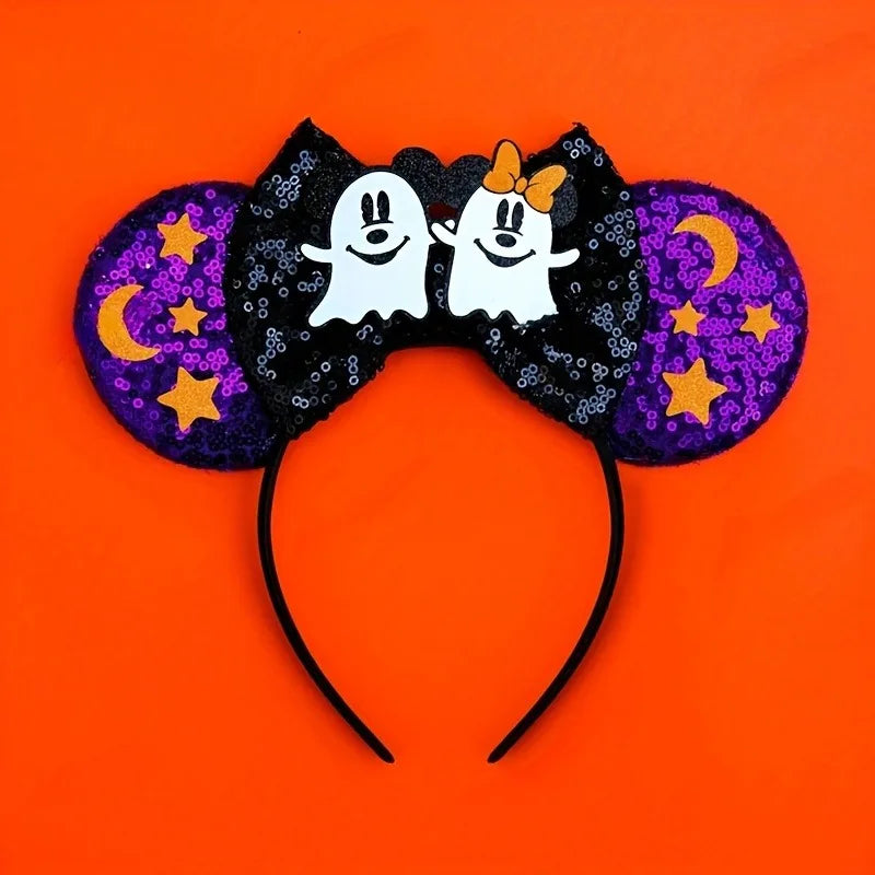 1pc Halloween Stitch Headband Mickey Minnie Mouse Ears for Girls Role Playing Parties Festivals Wear Women's Hair Hoops