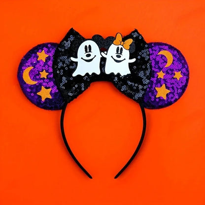 1pc Halloween Stitch Headband Mickey Minnie Mouse Ears for Girls Role Playing Parties Festivals Wear Women's Hair Hoops
