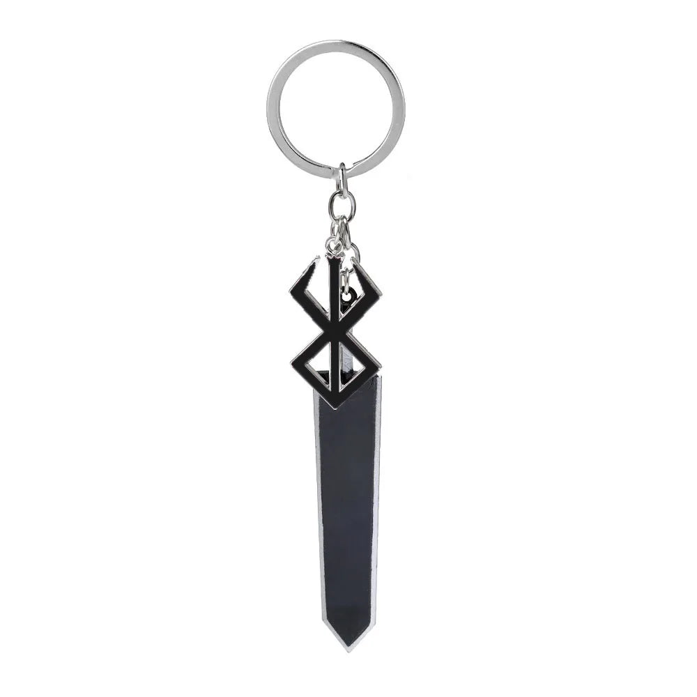 Anime Game Berserk Sword Keychain Cool Dragonslayer Key Ring Bag Backpack Jewelry Decoration for Men Fans Gifts