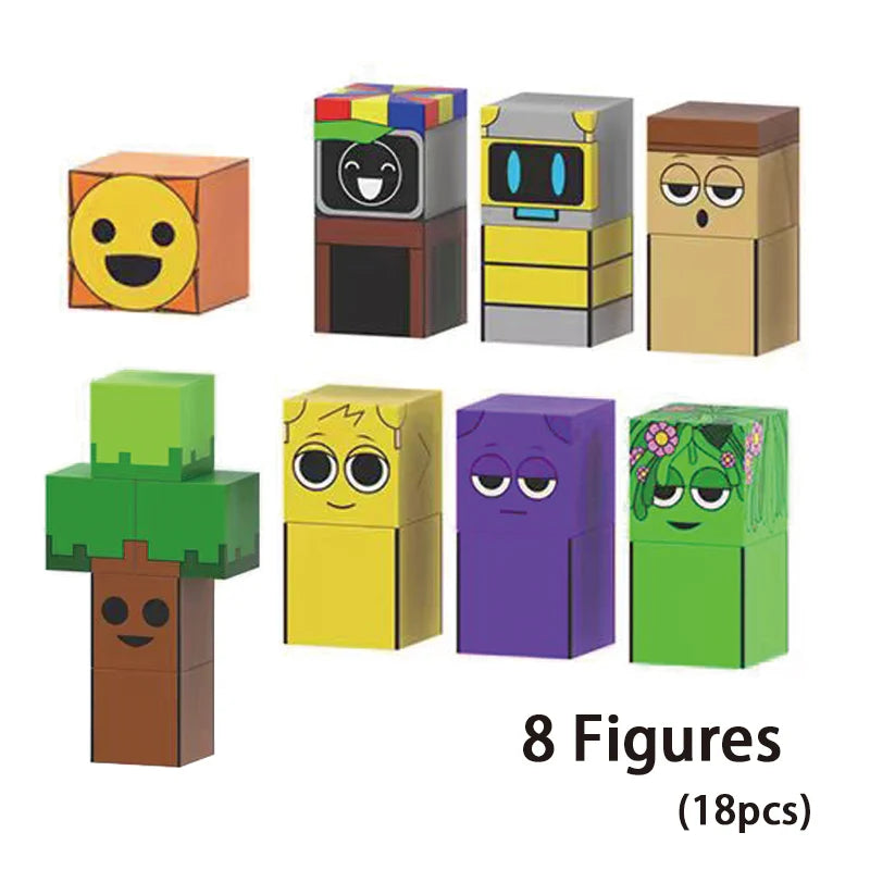 Magnetic Building Block Sprunki Magnet Cube Mine World Kid Gift Set for Boy Girl Children Age 3+ DIY Model STEM Sensory MusicToy