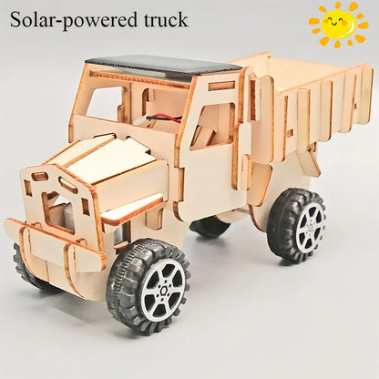 Solar Car Lunar Exploration Vehicle Children's Diy Hand-Assembled Model Diy 3d Wooden Puzzle Science And Education Toys