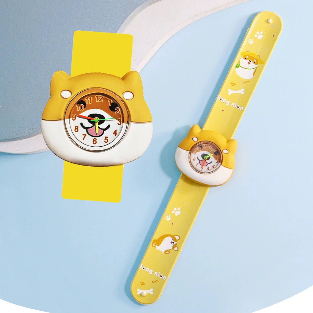 Cartoon Printed Strap Children's Watch Colorful Silicone Baby Birthday Gift Kids Study Time Toy Girls Boys Watch Clock Bracelet