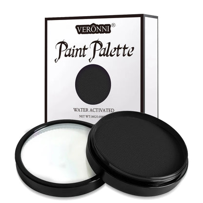 30g Water-Activated Monochromatic Face & Body Paint Coloring with brush Cosmetic Face Paint Halloween Party Body Painting Makeup