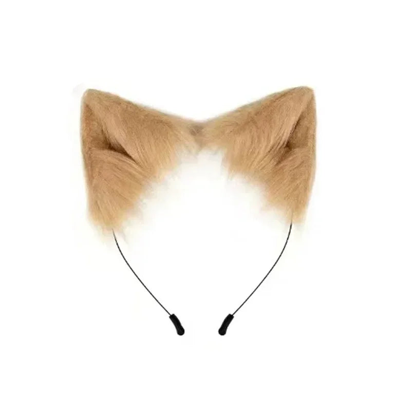 Cat Cosplay Costume Foxes Mask+Tail +Gloves Set  Halloween Costume Accessorie Wolf Therian Theme Party Dress Up Prop Accessories