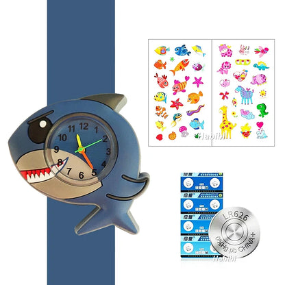 Boys Girls Watches Baby Kindergarten Party Gift Children Study time Toy Wristwatches Slap Bracelet Clock Cartoon Kids Watches