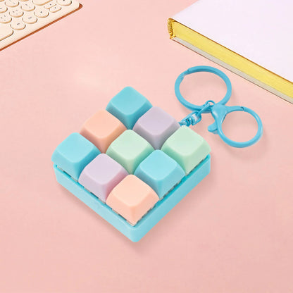 One/Nine-key Fingertip Pressing Key Keychain Adult Stress-relieving Finger Keyboard Game Key Chain Stress-relieving Magic Toy