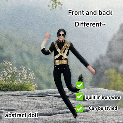 Michael Jackson Plush Doll With Wire Frame Poseable Figure Movable Joints Abstract Toy Fan Collectible Gift Home Decor