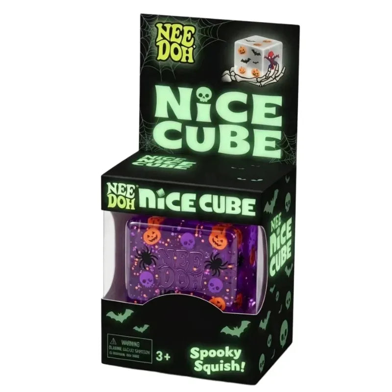 Halloween ghost Nee Doh Nice cube slow rebound soft toy maltose cube fidgety decompression extrusion toy party holiday gift.