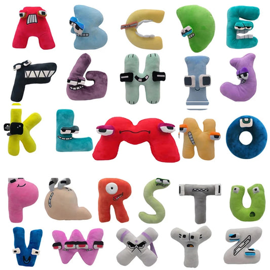 Alphabet Lore Plush Toys A-Z English Letter Stuffed Animal Plushie Doll Toys Gift For Kids Children Educational Christmas Gifts