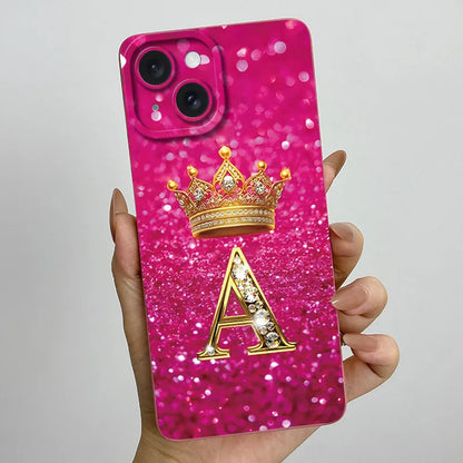 For Apple iPhone 15 Plus Case iPhone15 Pro Crown Letter Cover Soft Liquid Phone Case For iPhone 15 Pro Max iPhone15 Fundas Coque