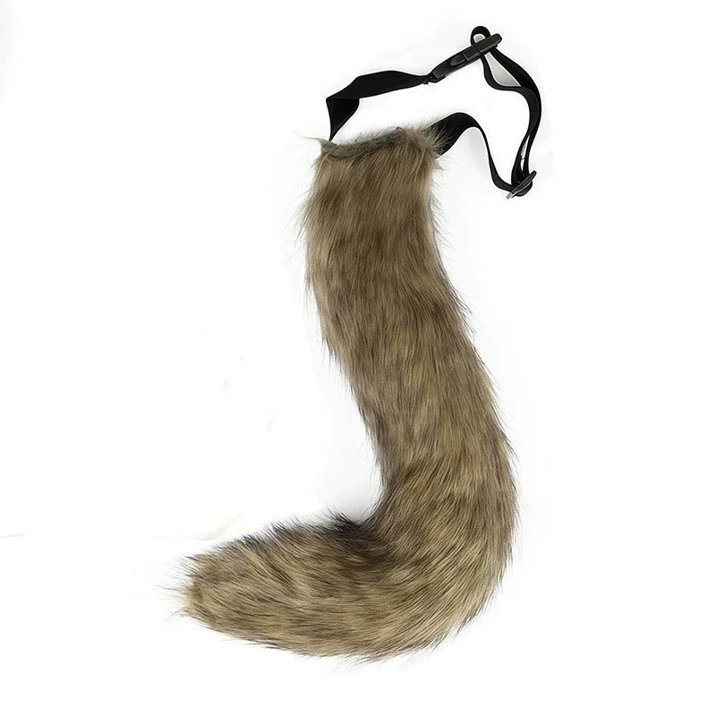 Cat Cosplay Costume Foxes Mask+Tail +Gloves Set  Halloween Costume Accessorie Wolf Therian Theme Party Dress Up Prop Accessories