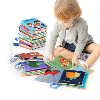 Soft Baby Books Toys Montessori 3D Touch Feel High Contrast Cloth Book Sensory Early Learning Games for Kids Educational Toys