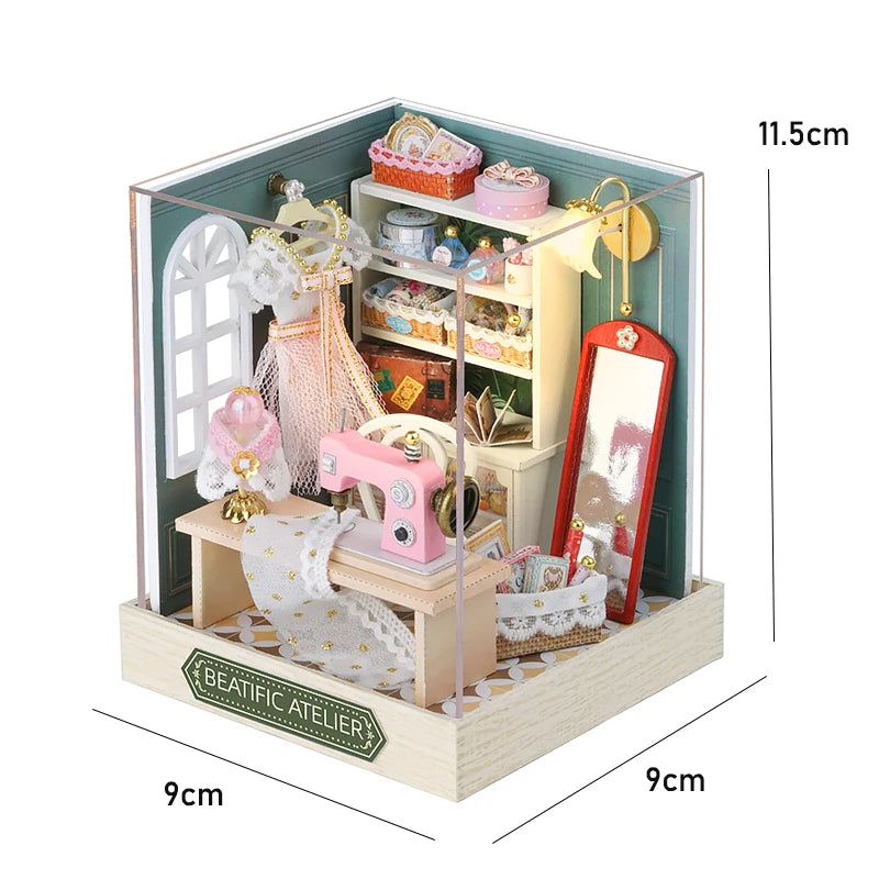 Mini Doll House DIY 3D Puzzle Assembly Building Model Toys Home Bedroom Decoration With Furniture Wooden Craft Gifts DollHouses