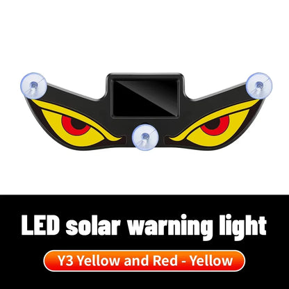 Solar Power Car Decorative Lamps Demon Eyes Light Cool Flashing Warning Light Dynamic Safety Vehicle Signal Lights for Halloween