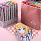Icolour Zipper Marker Pen Case Larger Capacity Art Markers Canvas Storage Bag 36/48/60/80/168/240pcs Portable Marker Pen Holder