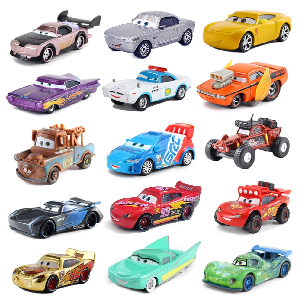 Cars 2 Cars 3 Lightning McQueen Mater Sheriff Flo Ramone Alloy Cars 1:55 Metal Die Casting Model Cars Toys Birthday Gifts