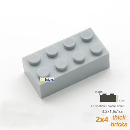 80pcs Bulk Building Blocks Thick Figures Bricks 2x4 Dots Educational Creative Size Compatible With 3001 Plastic Toy for Children