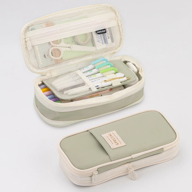 Creative pencil case Large Capacity Double Layers CPC Certification Safe Material School case Pouch Stationery for Girls