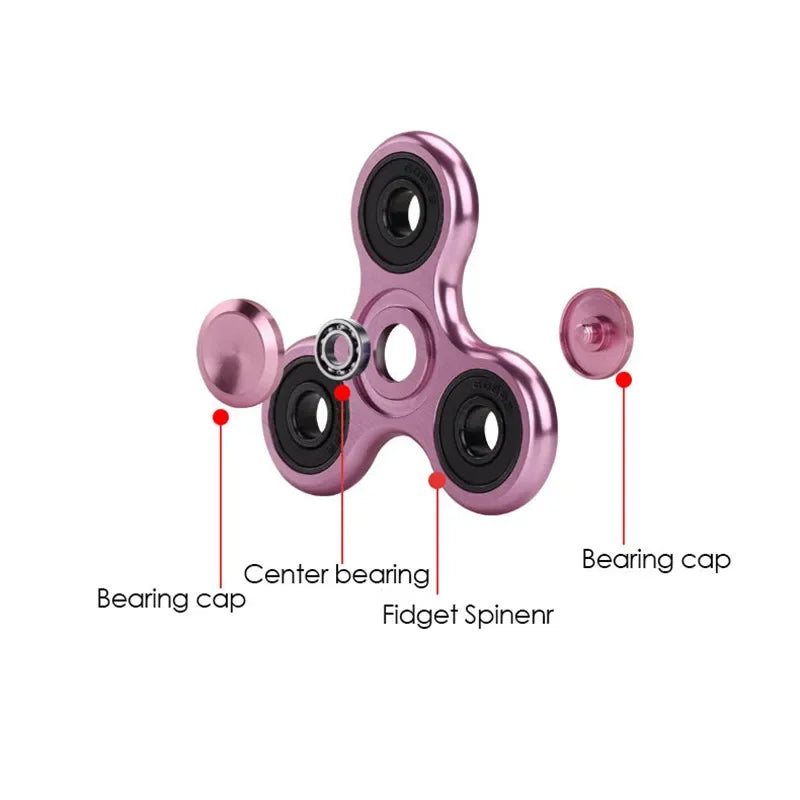 Aluminum Alloy Plating Fidget Spinner Metal Alloy R188 Mute Bearing Drawing Process Hand Spinner Stress Relief Adult Toys Gifts